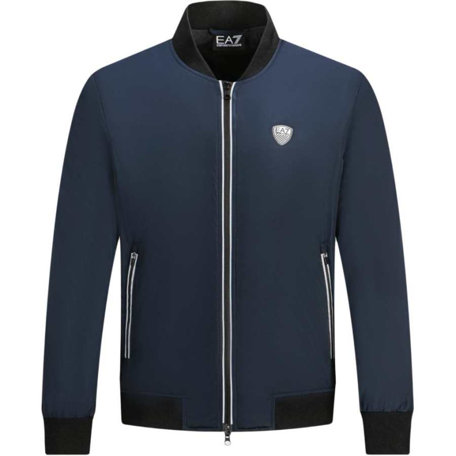 Emporio Armani logo-patch bomber jacket