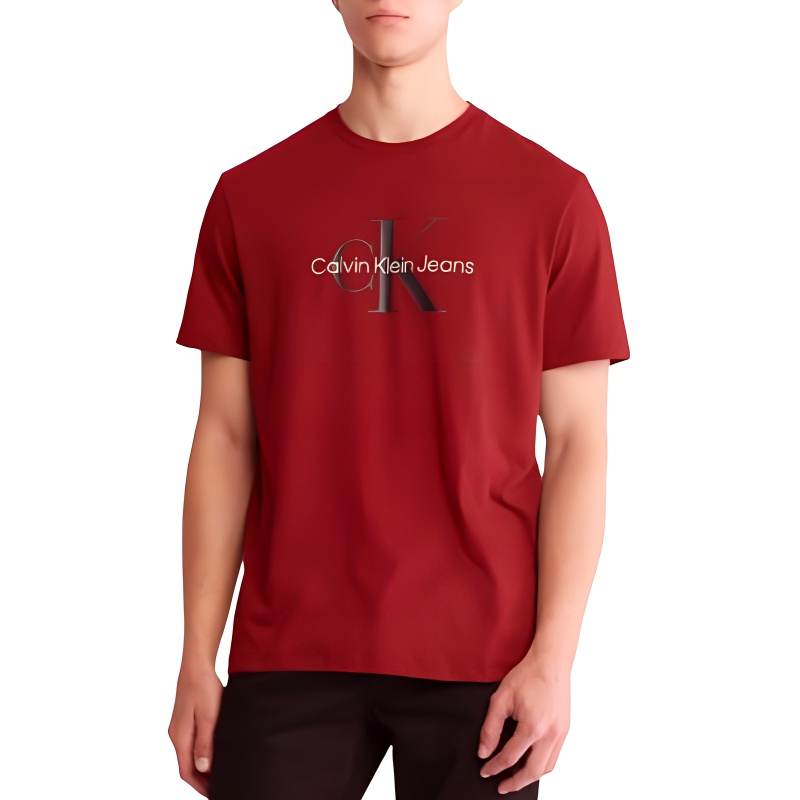 Calvin Klein T Shirts Men's Red Crew Neck Moderate