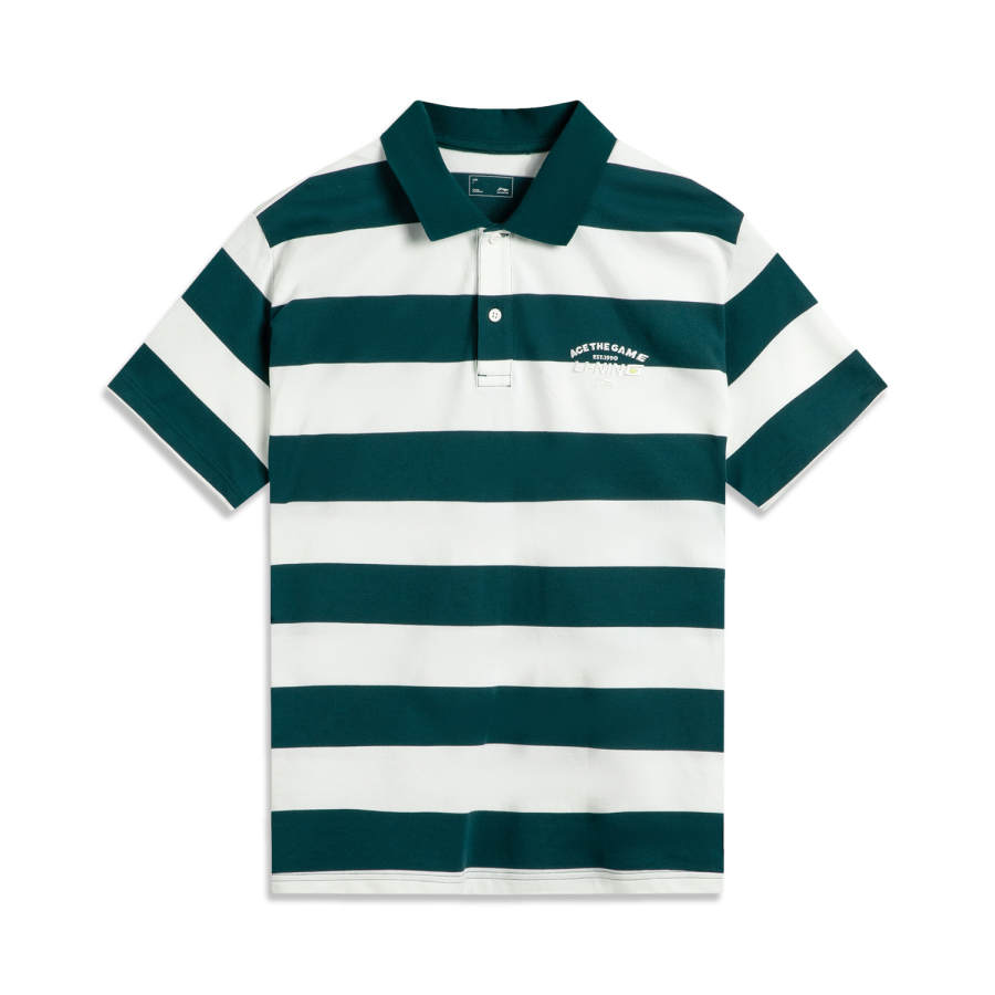 Li-Ning Li Ning Sports Lifestyle Collection Sports Trendy Collection Polo Shirt Men's Ivory/Reef Green