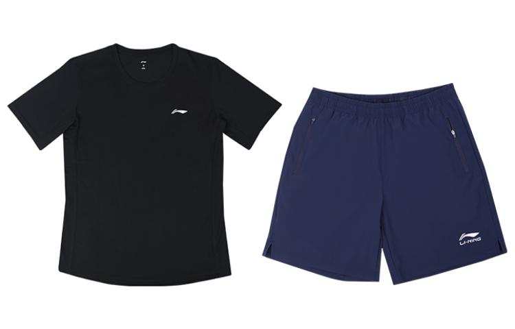 Li-Ning Li Ning Sports Suit Men's Black+Blue