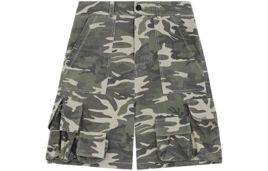 WE11DONE WE11DONE SS24 Cargo Shorts Men's Green Camouflage