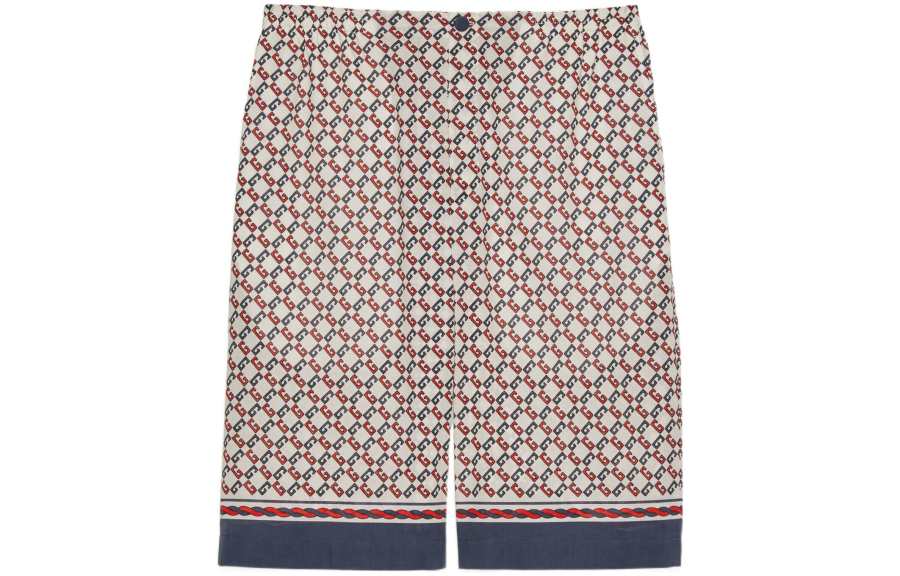 GUCCI 【Previous Season】Geometric G print muslin shorts