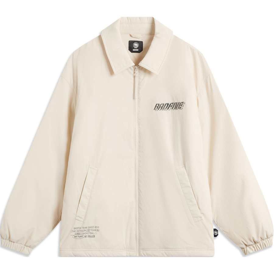 Li-Ning Li Ning BADFIVE Comfortable Casual Minimalist Style Zipper Letter Print Lapel Loose Fit Fleece Lined Jackets & Coats