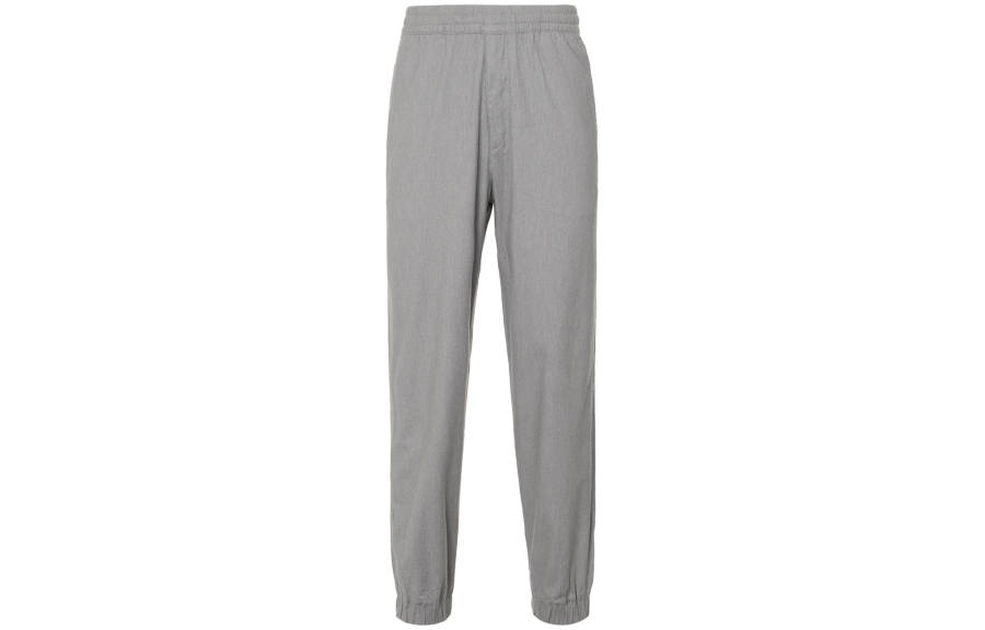 UNIQLO Solid Color Thickened Elastic Waistband With Elastic Cuff And Fleece Lined Casual Pants Men's Smoke Gray