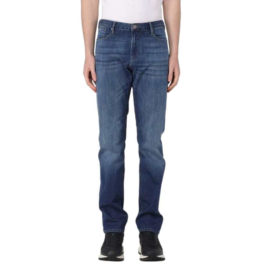 EMPORIO ARMANI Logo Plaque Slim Cut Jeans