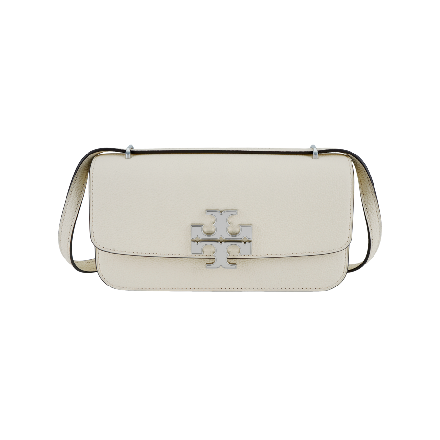 TORY BURCH Eleanor Litchi Grain Leather Shoulder Bag, Crossbody Bag Small Women's Oat