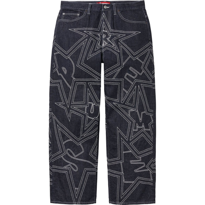 Supreme Supreme Stars Topstitch Baggy Jean