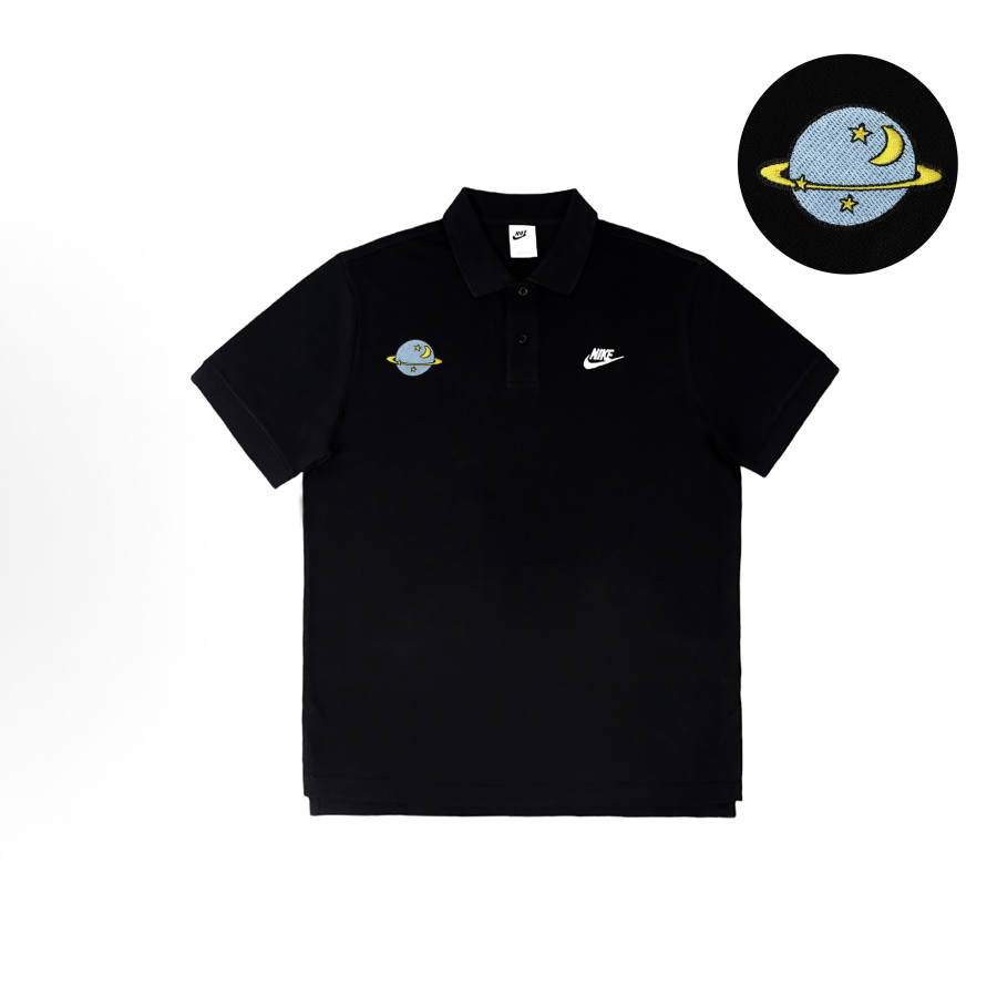 Nike Nike Polo Shirts Unisex Black Polo Collar Moderate Straight Fit