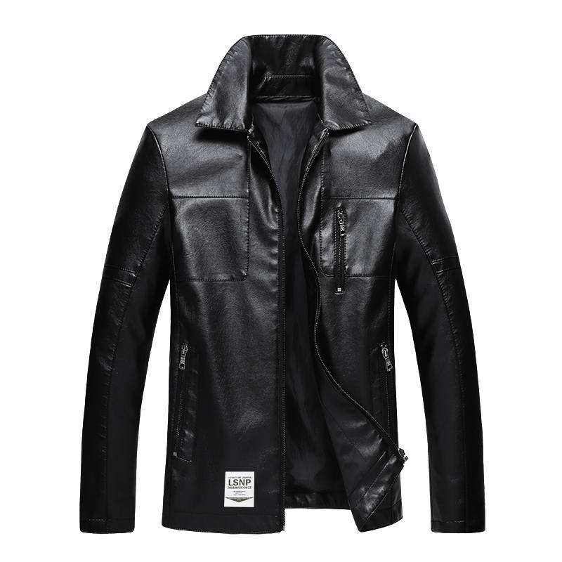 LISENPOK Leather Jackets Men's Lapel Moderate