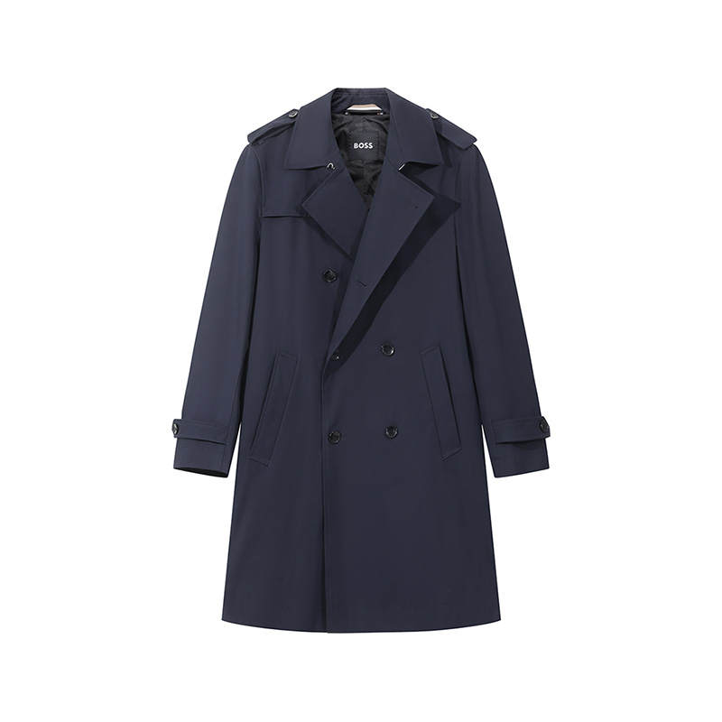 HUGO BOSS Trench Coat Men's Dark Blue