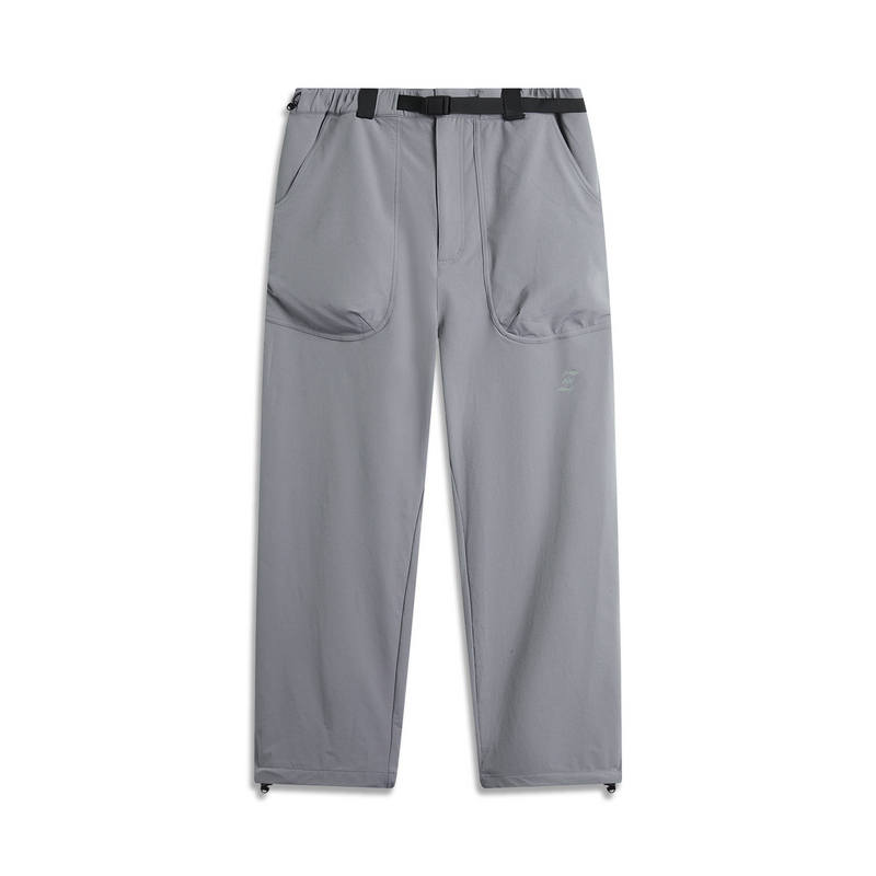 Li-Ning Li Ning Casual Pants Men's Gray Moderate Straight Fit Pants