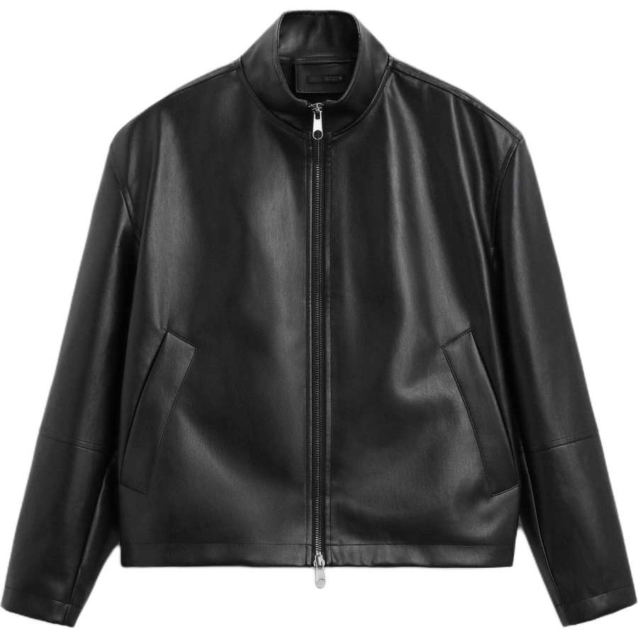 ZARA ZARA Leather Jacket Men's Black