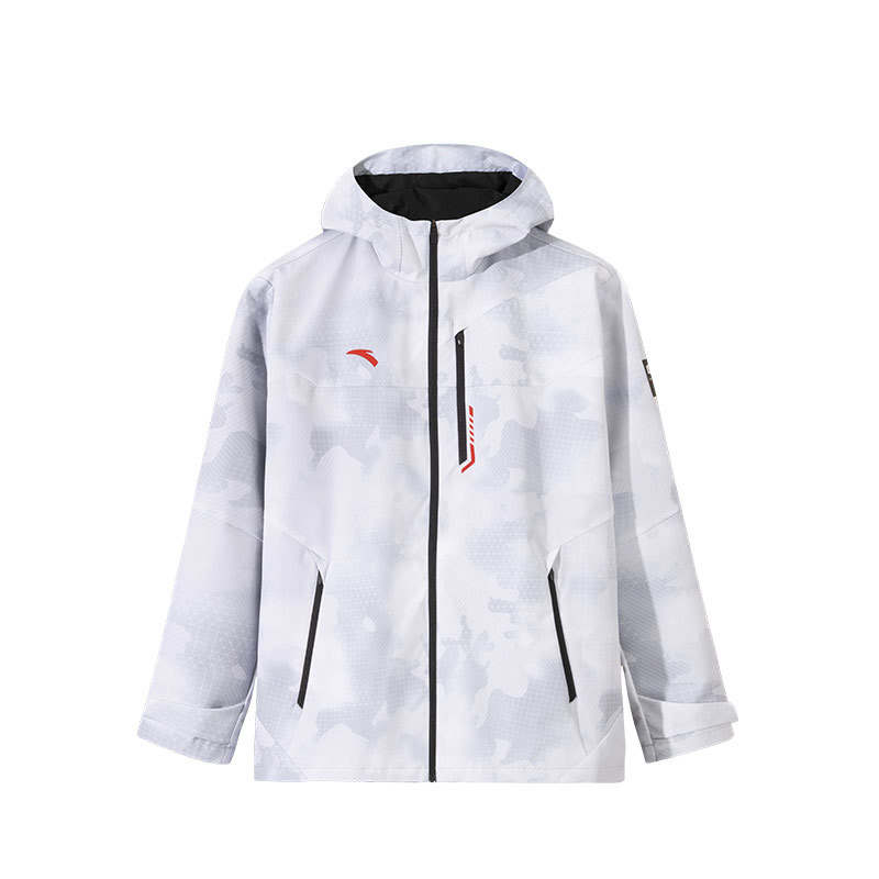 Anta Variety Training Collection Trench Coat Men's Pure White/All Over Print