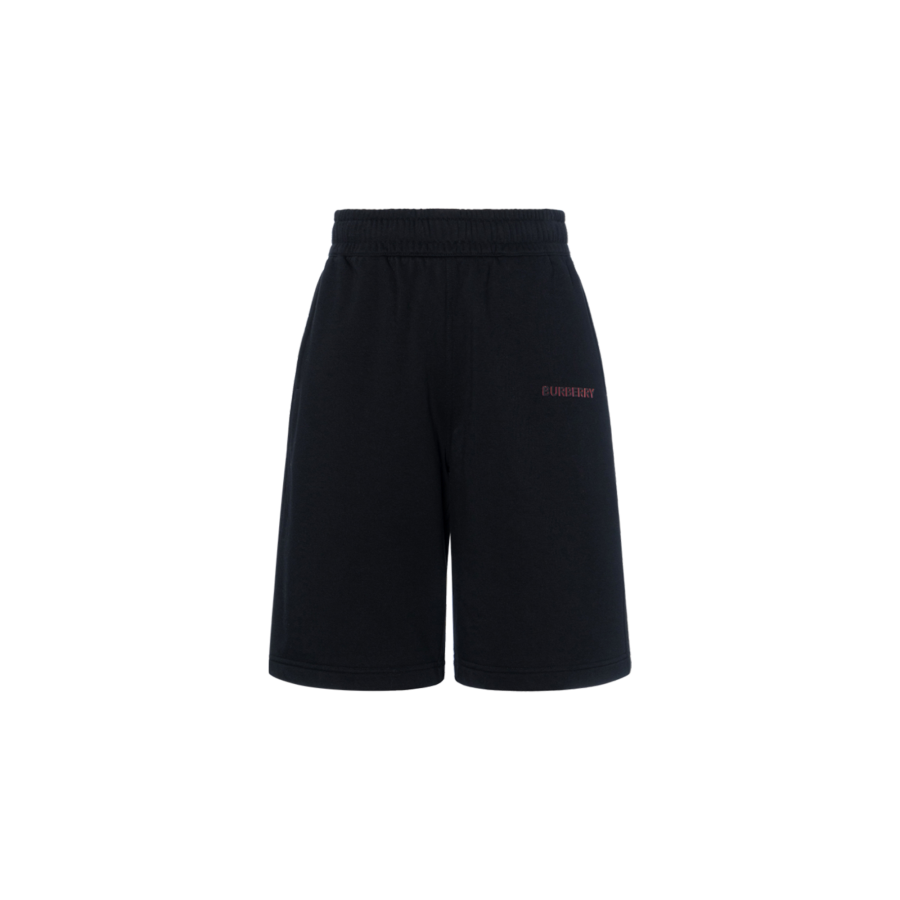 Burberry Logo Print Stretch Cotton Shorts