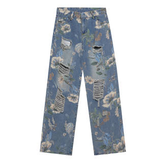 DNBH Jeans Unisex Moderate Ripped Pants