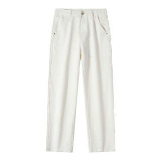 FUERZA Jeans Unisex White Moderate Straight Fit Pants