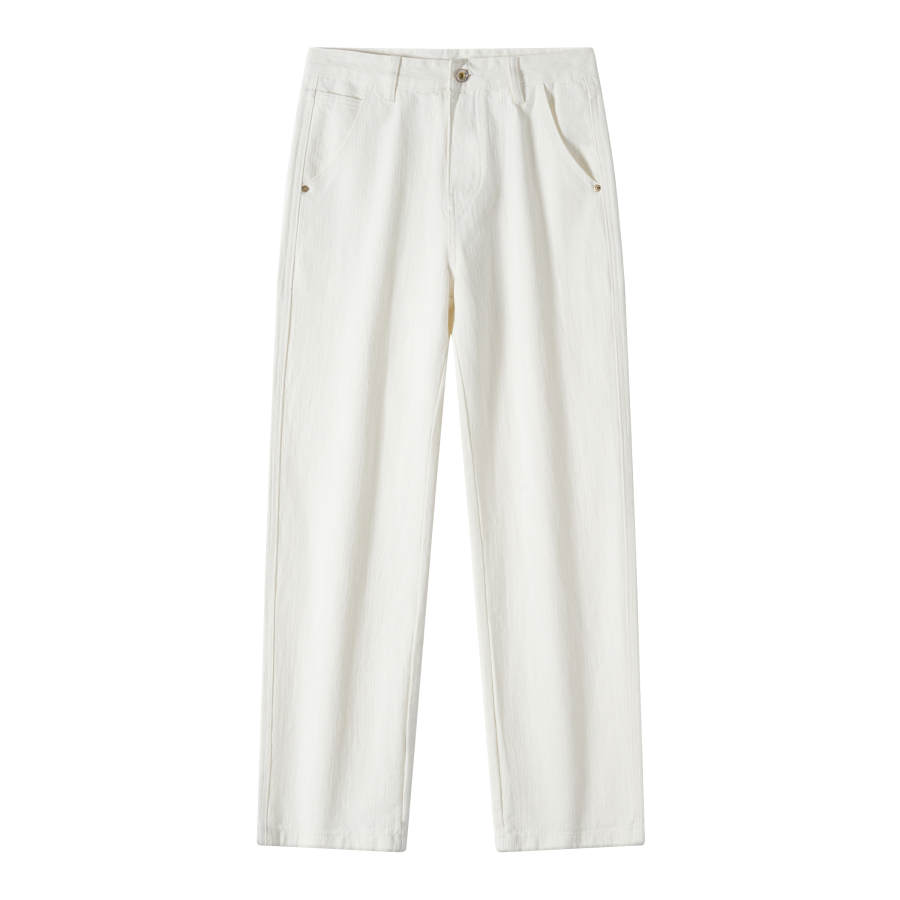 FUERZA Jeans Unisex White Moderate Straight Fit Pants