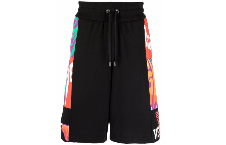 VERSACE 【Previous Season】abstract-print cotton track shorts