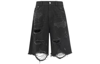 UNDERWATER Denim Shorts Unisex Black Moderate