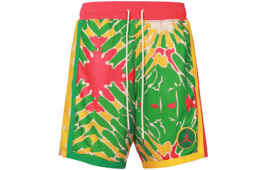 Jordan Jordan Basketball Shorts Men's Track Red/Lucky Green/Deep Sulfur Moderate Straight Fit Pants