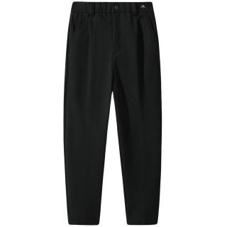 Antioffice Casual Pants Men's Black Thickened Tapered Pants