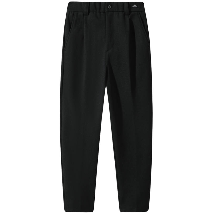 Antioffice Casual Pants Men's Black Thickened Tapered Pants