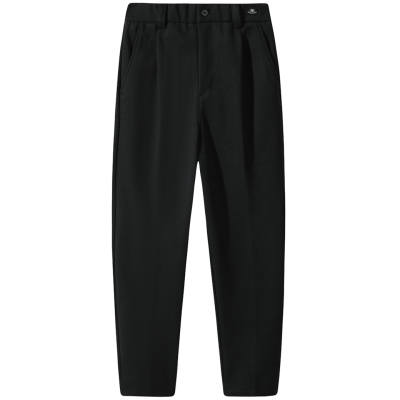 Antioffice Casual Pants Men's Black Thickened Tapered Pants