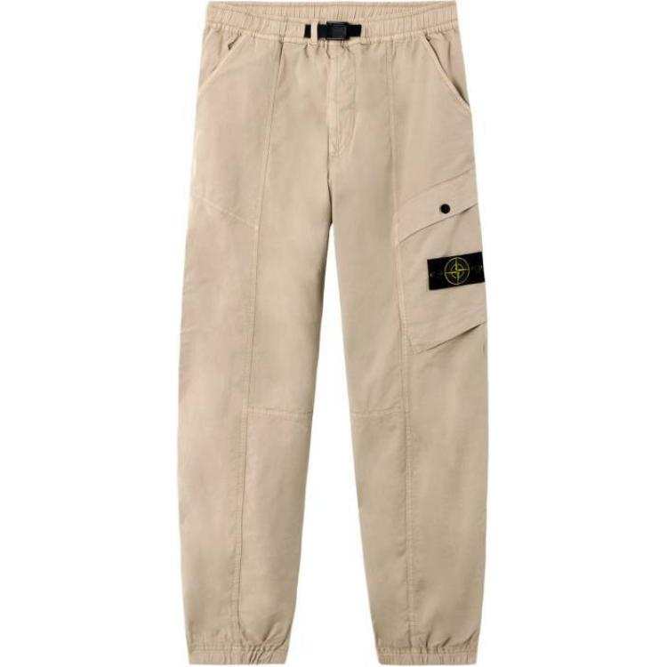 STONE ISLAND Logo Patch Tapered Leg Trousers
