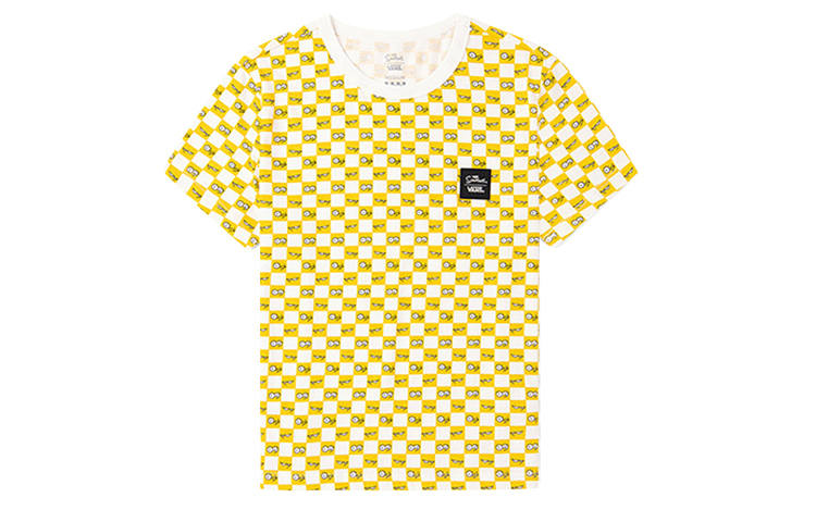 Vans Crop Tops Women's Yellow Crew Neck Moderate