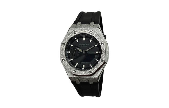CASIO CASIO Custom Collection Electronic Movement Fluoroelastomer Strap Watch Men's Watches Black Dial