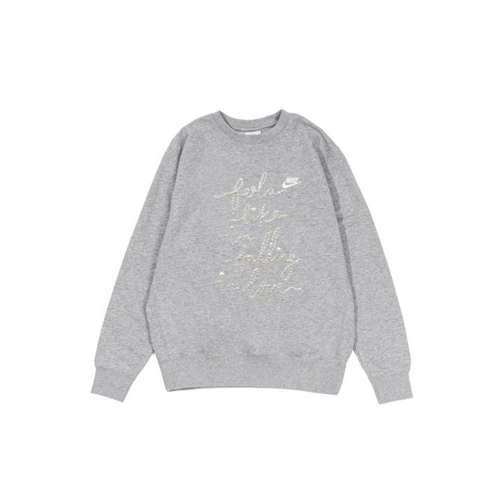 Nike Nike Sweatshirts Men's Gray Crew Neck Moderate Regular