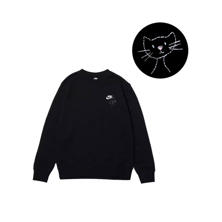 Nike Nike Sweatshirts Men's Black Crew Neck Moderate Regular