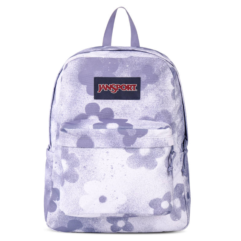 JanSport Fabric Backpack Unisex Purple Flower Shadow