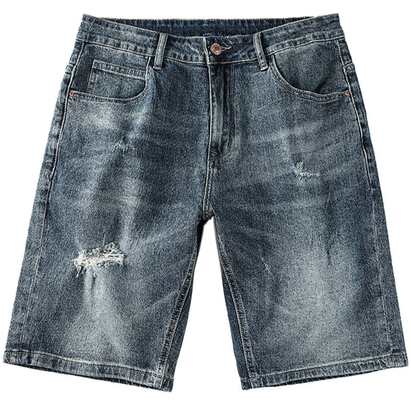 Jeep Thin Casual Knee Length Pants Loose Fit Mid Rise Denim Shorts Unisex