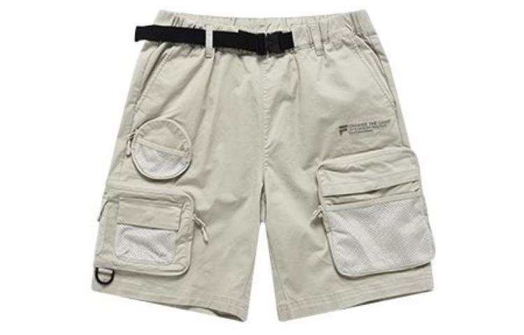 FILA FUSION Trendy Brand Street Collection Casual Shorts Men's Elegant Stone Gray Moderate