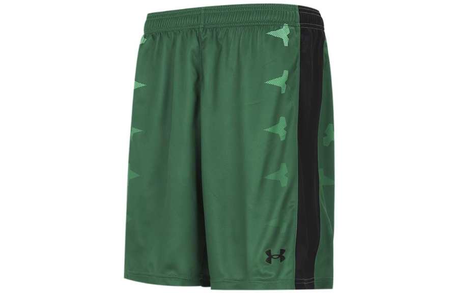 Under Armour Basketball Shorts Men's Green Moderate Straight Fit Pants