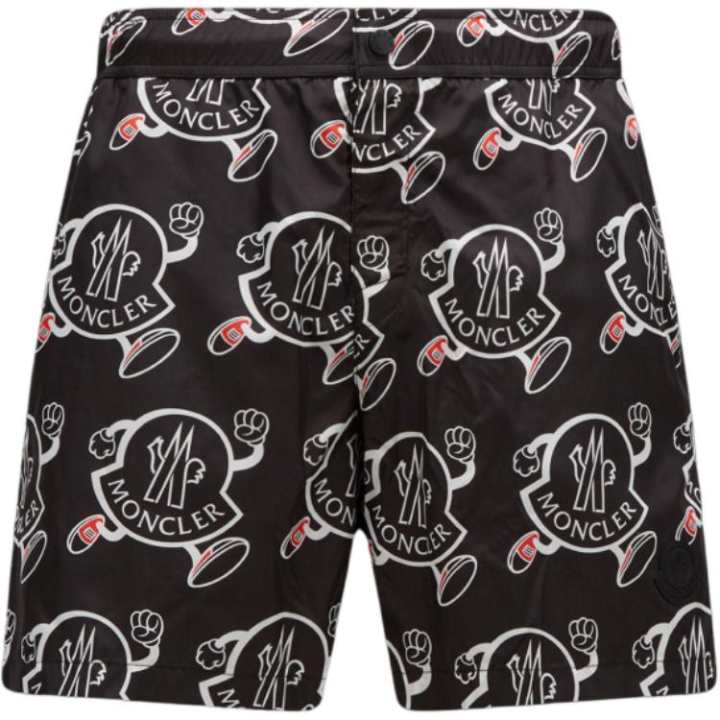 Moncler Moncler Allover Logo Printed Swim Shorts