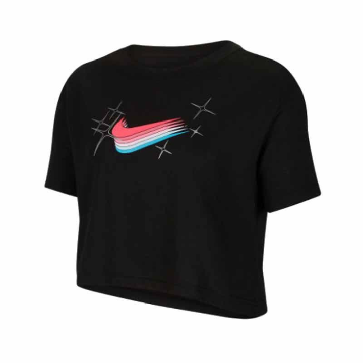 Nike Nike Crop Tops Women's Black Crew Neck Moderate