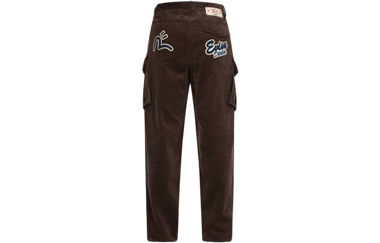 EVISU Casual Pants Men's Dark Coffee Moderate Straight Fit Pants