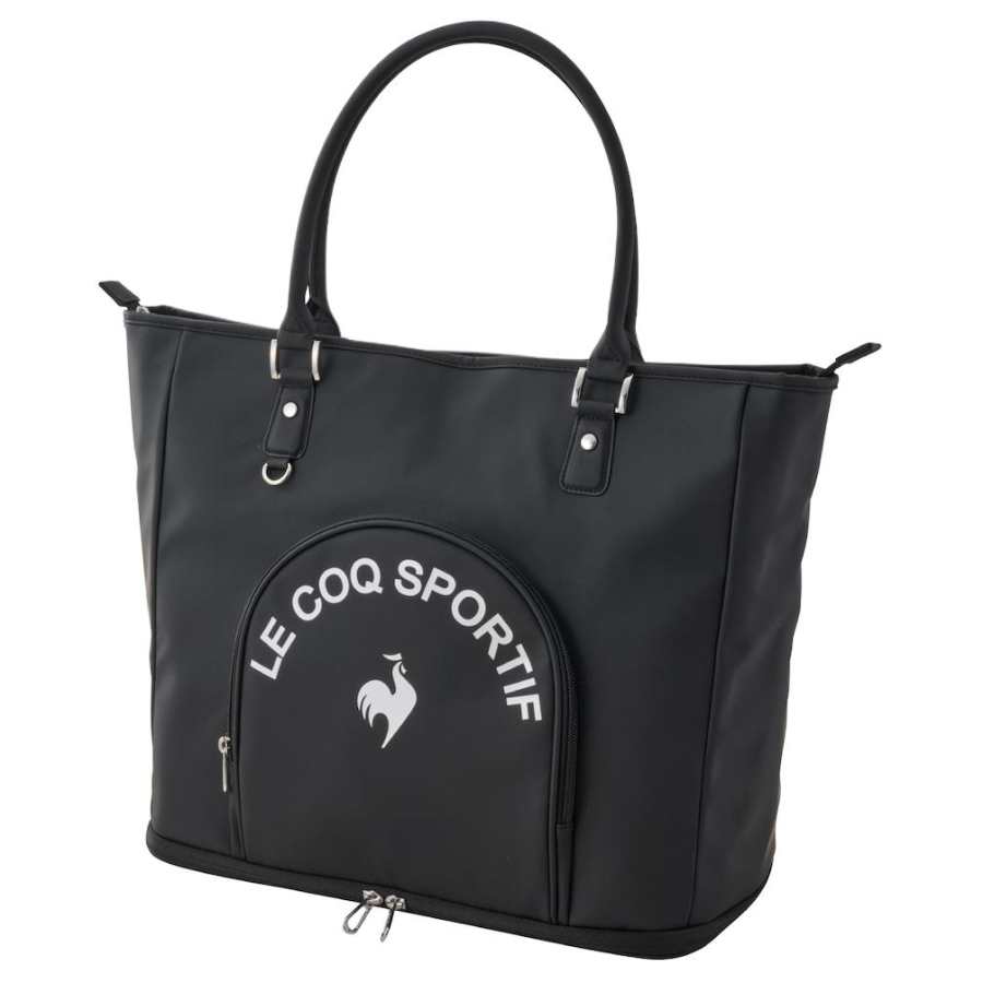 Le Coq Sportif Synthetic Leather Boston Bag Handbag Unisex Black