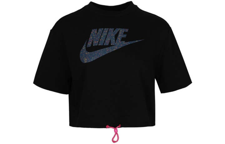 Nike Nike Crop Tops Women's Black Crew Neck Moderate