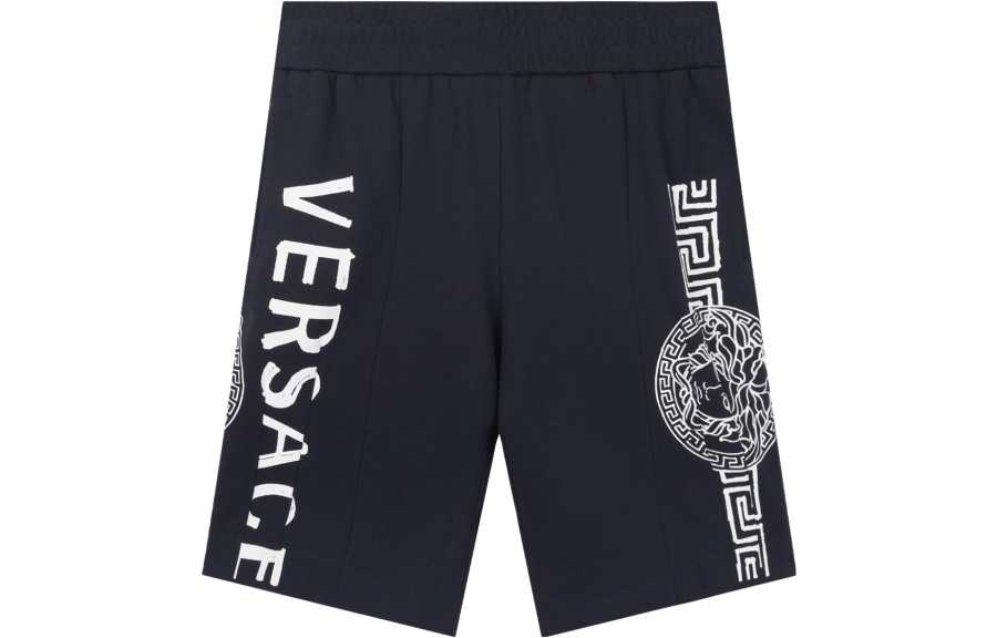 VERSACE 【Previous Season】logo-print knee-length shorts