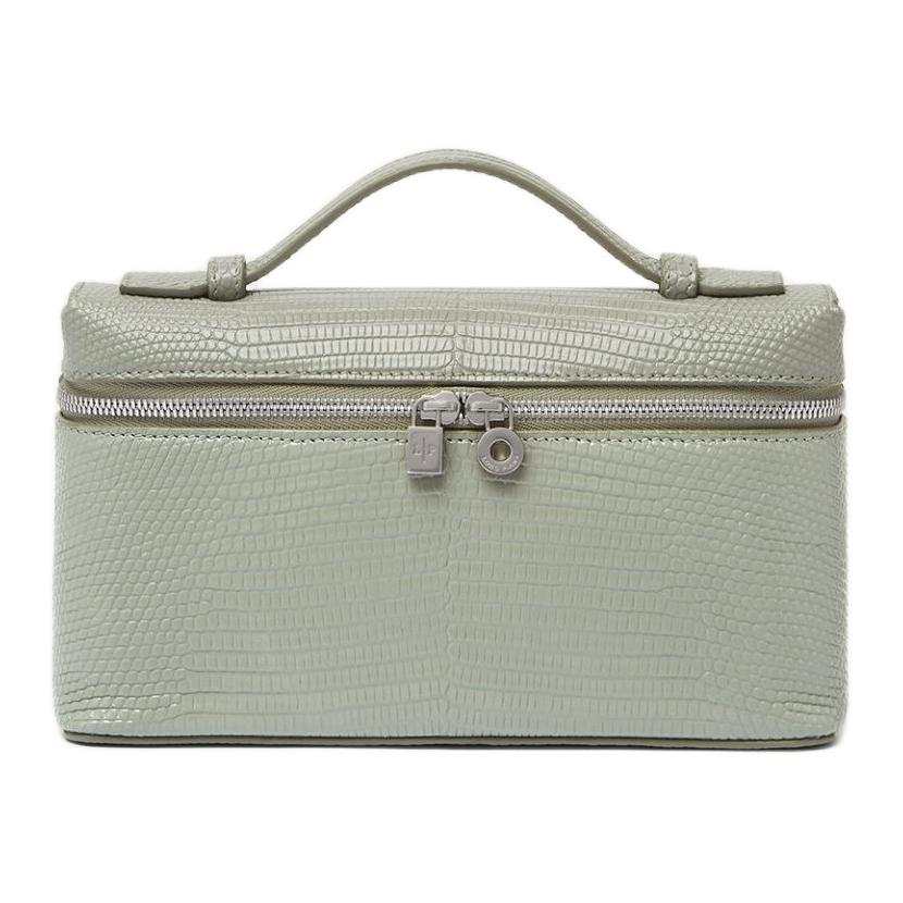 Loro Piana Lizard Skin Handbag Women's Eucalyptus & Antique Silver