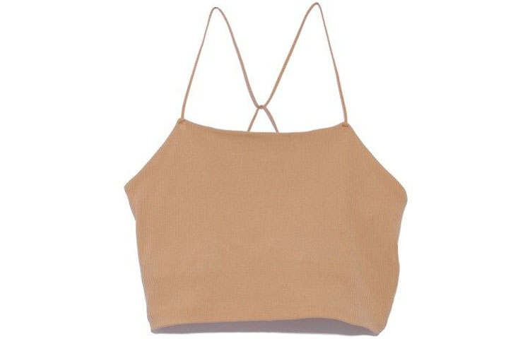 Nike Nike Tank Tops Women's Praline Brown Collarless Moderate Halter Neck