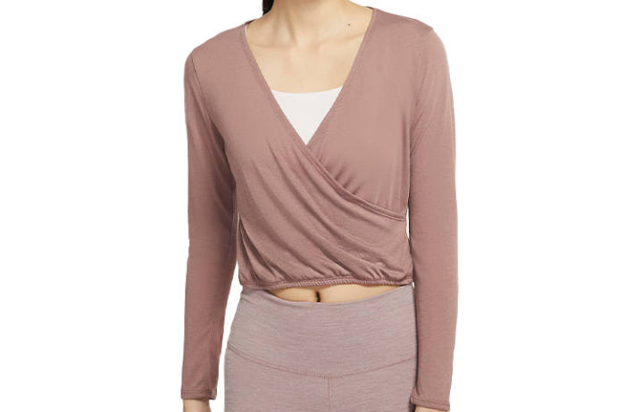 Nike Nike Crop Tops Women's Smoky Purple Red V Neck Moderate