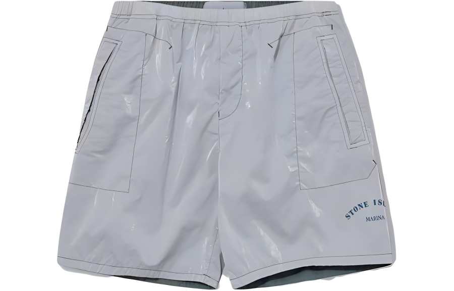 STONE ISLAND Casual Shorts Men's Silver
