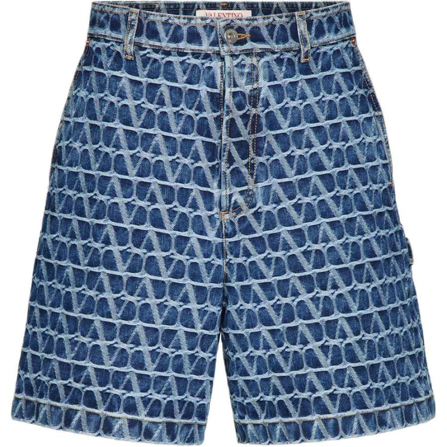 Valentino SS24 Denim Shorts Men's Dark Blue