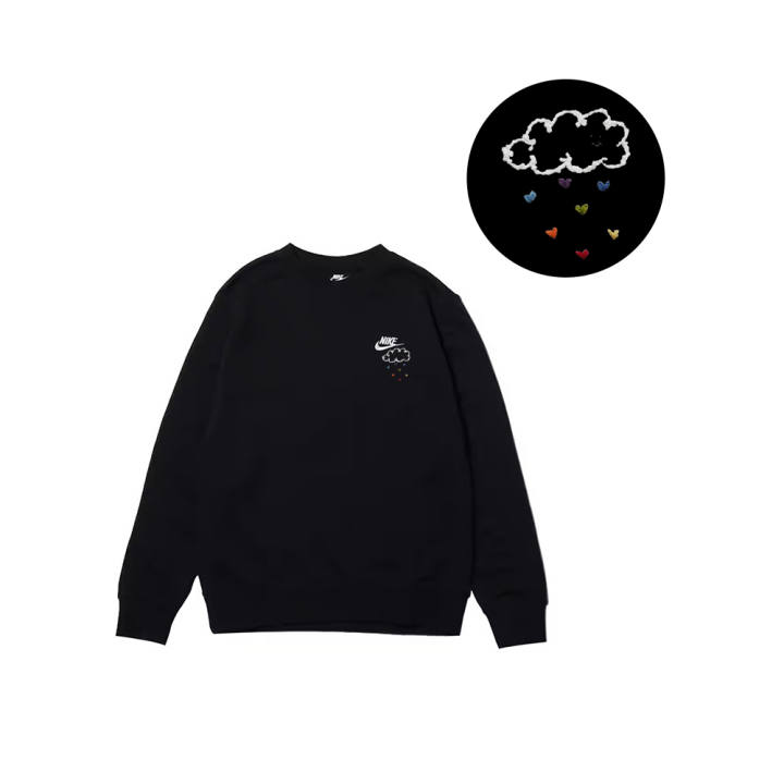 Nike Nike Sweatshirts Men's Black Crew Neck Moderate Regular