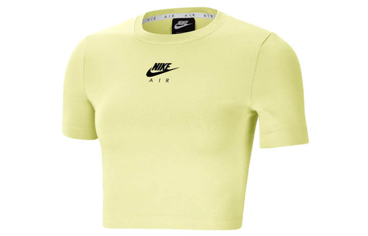 Nike Nike Crop Tops Women's Yellow Crew Neck Moderate