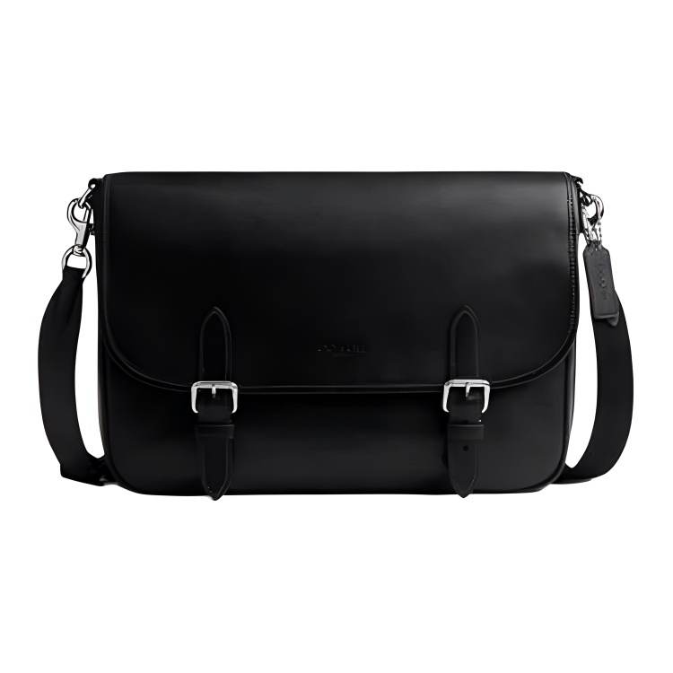 COACH Cow Leather Crossbody Bag, Shoulder Bag Large Men's Black